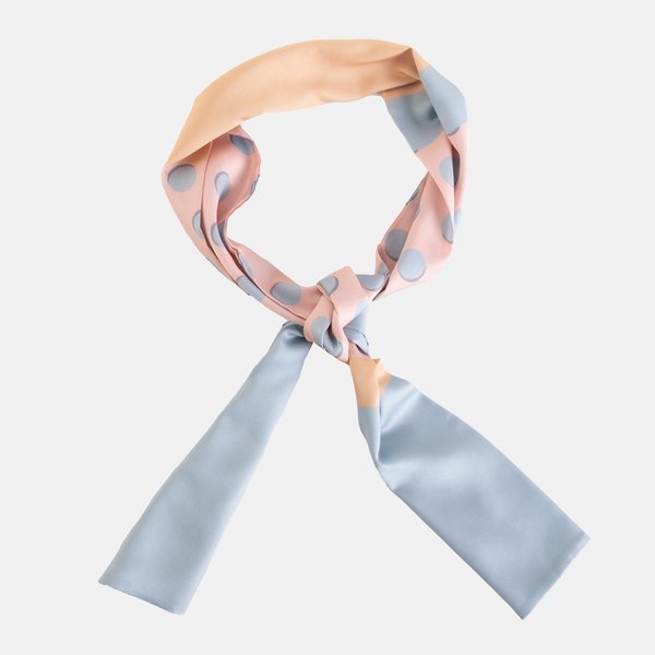 Blue and orange polka dot scarf - Accessories