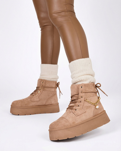 Royalfashion Women's lace-up Woruces boots