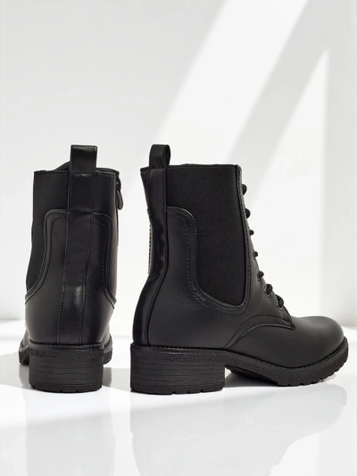 Eco-leather laced women's ankle boots Oslynne