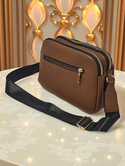 Small quilted Copper Veil handbag made of soft eco-leather