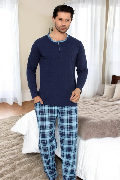 Royalfashion Men's Cotton Checkered Pajamas