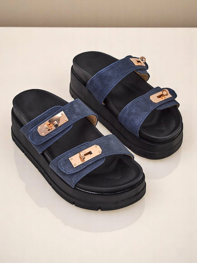 Royal Fashion Women's Dalia Buckle Platform Sandals
