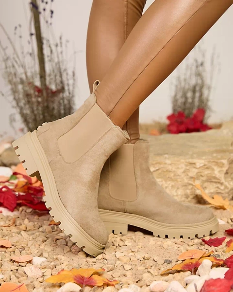 Royalfashion Бежевые женские утепленные ботинки Comfy Walk