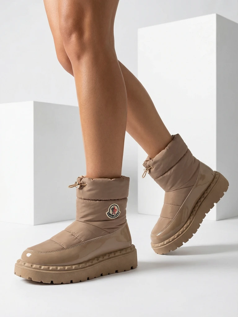 Royalfashion Women's slip-on snow boots in brown color Ireda