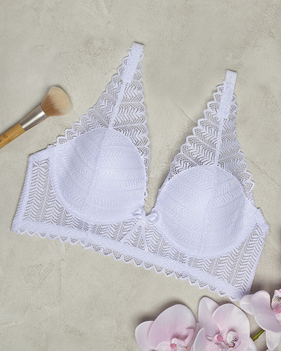 Women's white lace bra - Underwear