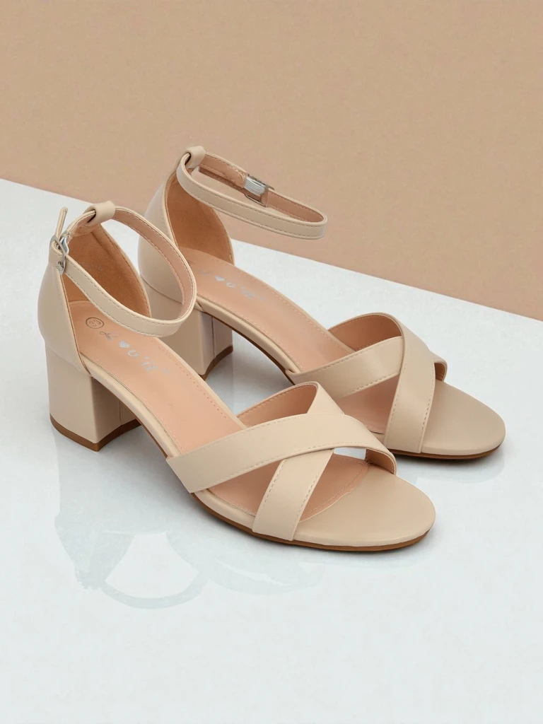 Royalfashion Women's sandals with a low block heel Eleganza Strap