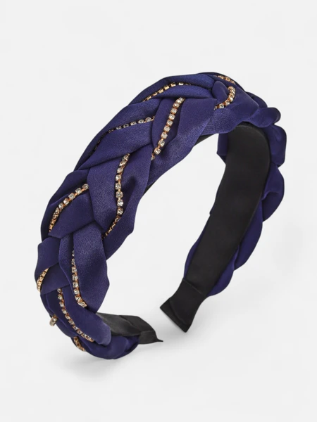 Royalfashion Повязка на голову с плетением в косу, украшенная цирконами