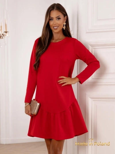 Women's mini dress with a ruffle