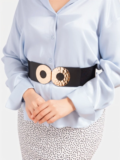 Royalfashion Elastic belt with decorative gold buckle