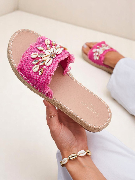 Royalfashion Callista Fuchsia women's platform flip-flops with shells