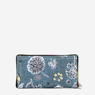 Gray, foldable, floral wallet shopping bag - Accessories