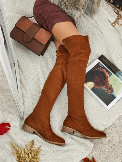 Naiste põlve ületavad öko-seemisnahast saapad Denvoria