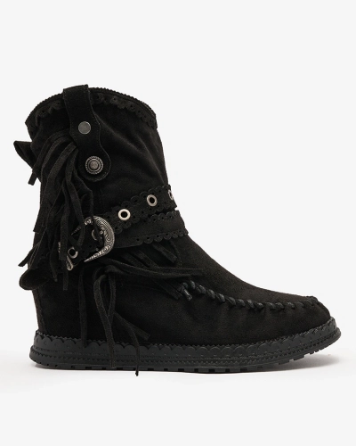 Royalfashion Black women's boots with hidden anchor Dibisa