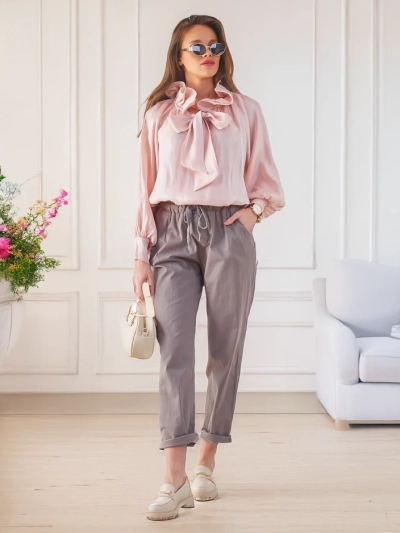 Royalfashion Shimmering women's shirt with decorative collar