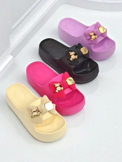 Royalfashion Женские резиновые шлепанцы с декоративным бантом Alday