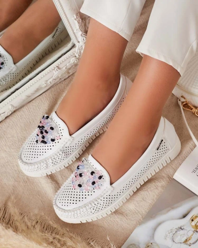 Royalfashion Women's beaded openwork moccasins Namis