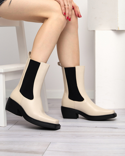 Beige women's high slip boots Darran - Footwear