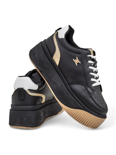 Hypatia Nero women's eco-leather platform sneakers 5 cm