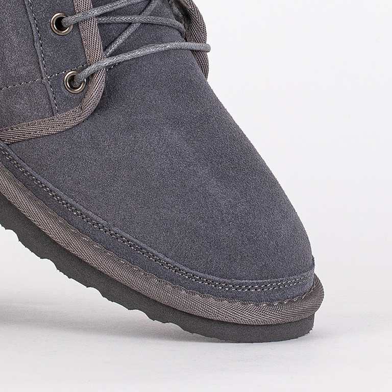 Luna Children's Boots Dove Gray Leather Comfortable for Winter