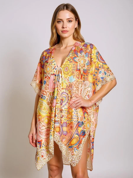 Afrodyta Royalfashion Pareo – Colorful Beach Dress with V-Neck
