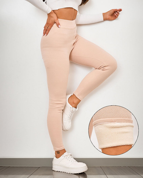 Royalfashion Женские ребристые утепленные леггинсы