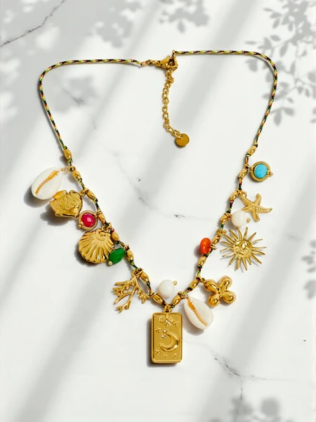 Gold-plated Calista Charmella Necklace with charms