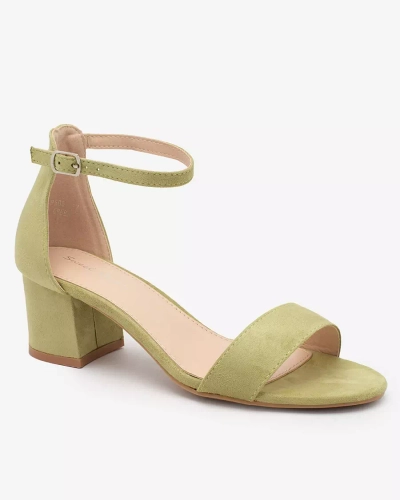 Royalfashion Green women's low stiletto sandals Mesteri