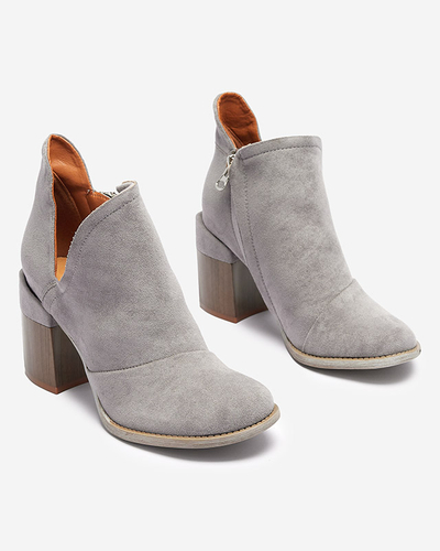 Gray women's ankle boots with Cintura cut-outs - Footwear