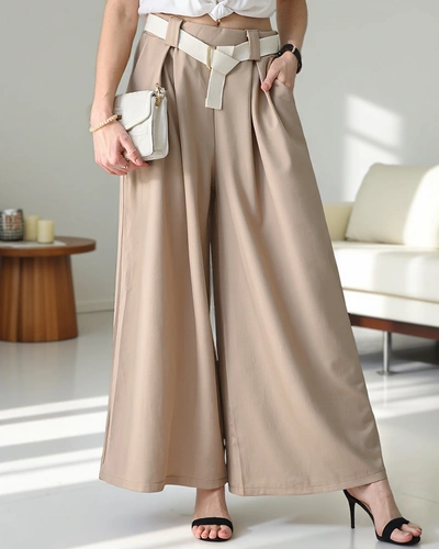 Широкие брюки Royalfashion для женщин с поясом
