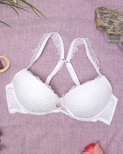 Women's ecru lace bra - Underwear