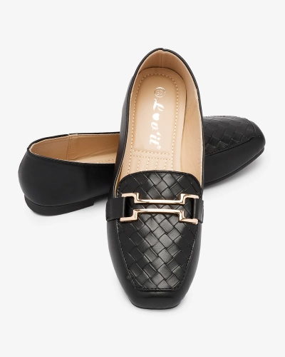 Royalfashion Черные женские мокасины Bulerol