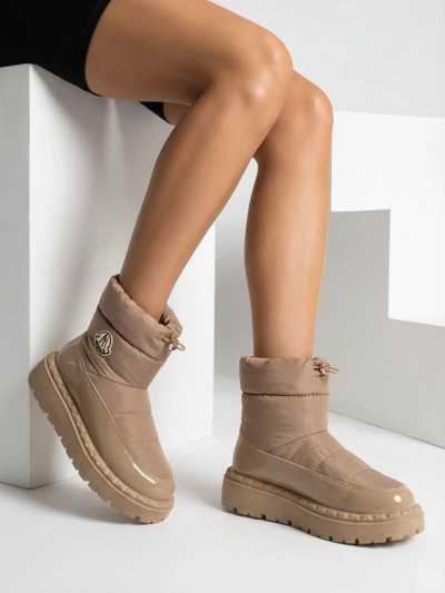 Royalfashion Women's slip-on snow boots in brown color Ireda