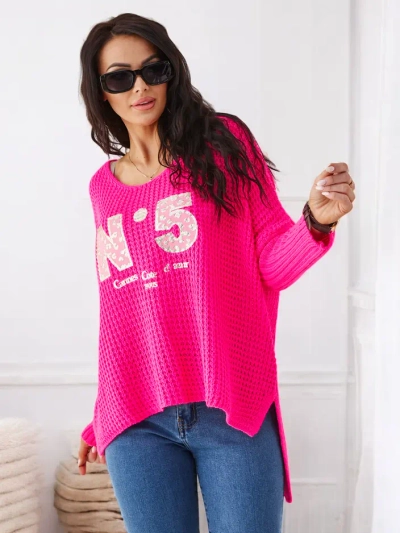 Royalfashion Akrüülnaiste kootud sviiter kirjadega