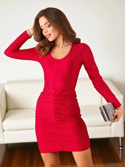 Royalfashion Короткая женская юбка с цирконами