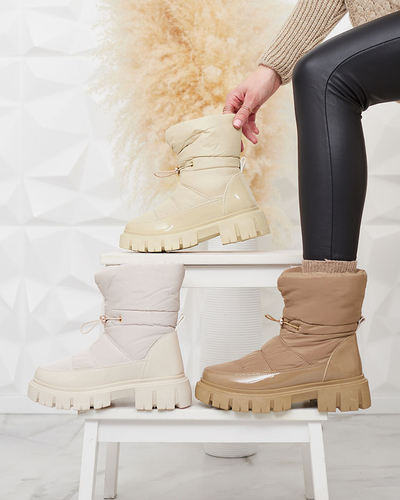 Royalfashion Slip-on women's snow boots in beige Sadella
