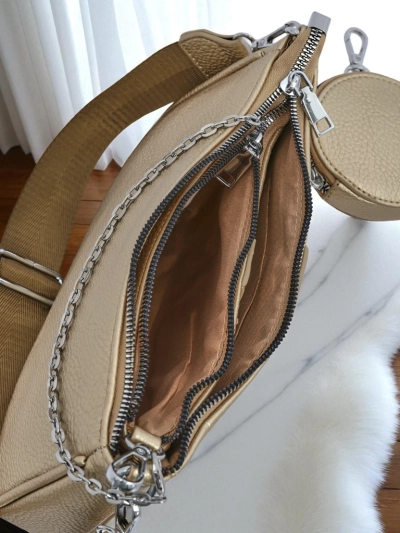 Kuldne Calista Multi Öko-nahast Käekott Keti ja Kotiga