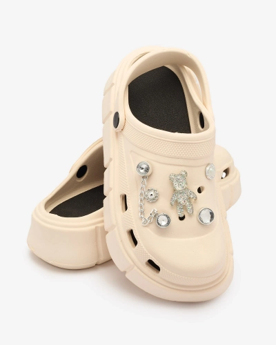 Royalfashion Cream women's rubber flip-flops Kooranza