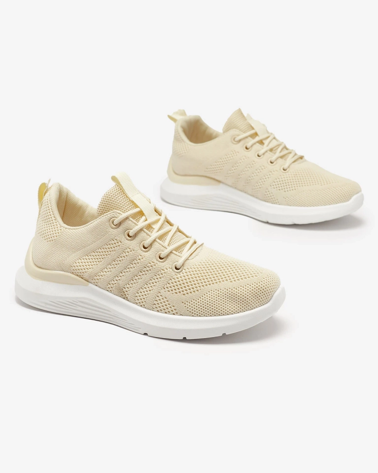 Cream women's fabric sports shoes Bofia - Footwear