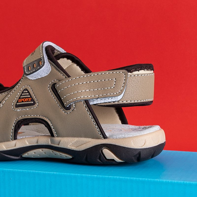 Beige boys 'Monekin velcro sandals - Footwear