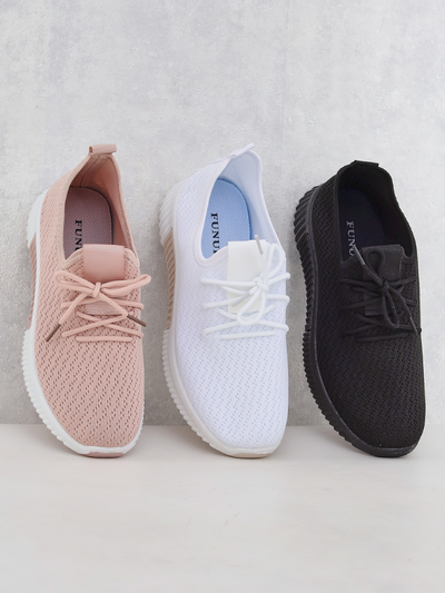 Розовые женские спортивные туфли из ткани Vobbu- Footwear