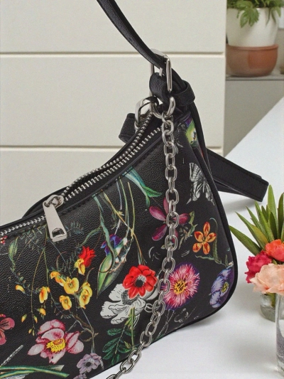 Royalfashion Väike naiste käekott ök nahast, lillelise mustriga Lily Bloom