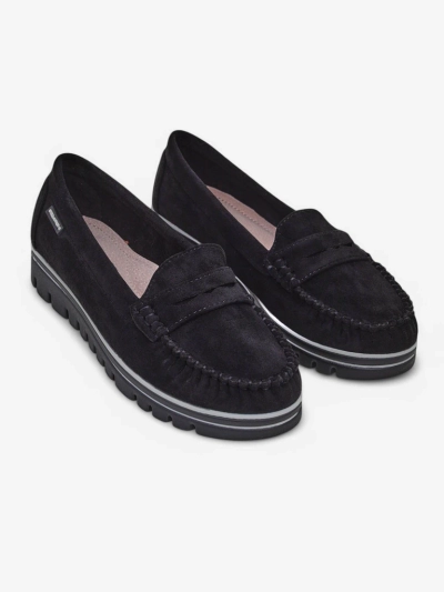 Sabella Black Faux Leather Moccasins