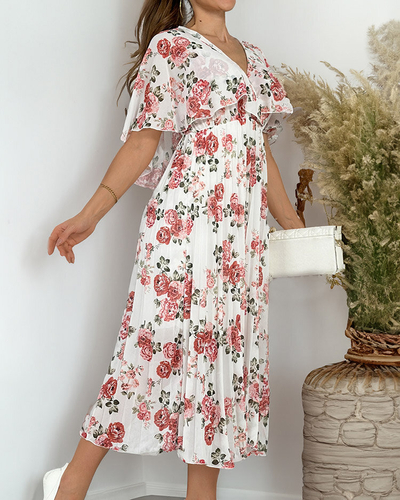 Royalfashion Naiste plisseeritud lilleline midi-kleit