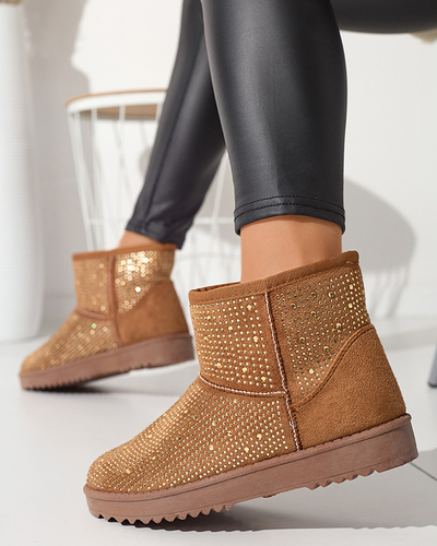 Women's snow boots with camel cubic zirconias Rudis - Footwear