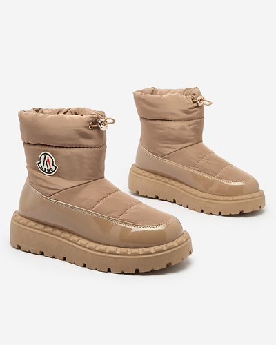 Royalfashion Women's slip-on snow boots in brown color Ireda