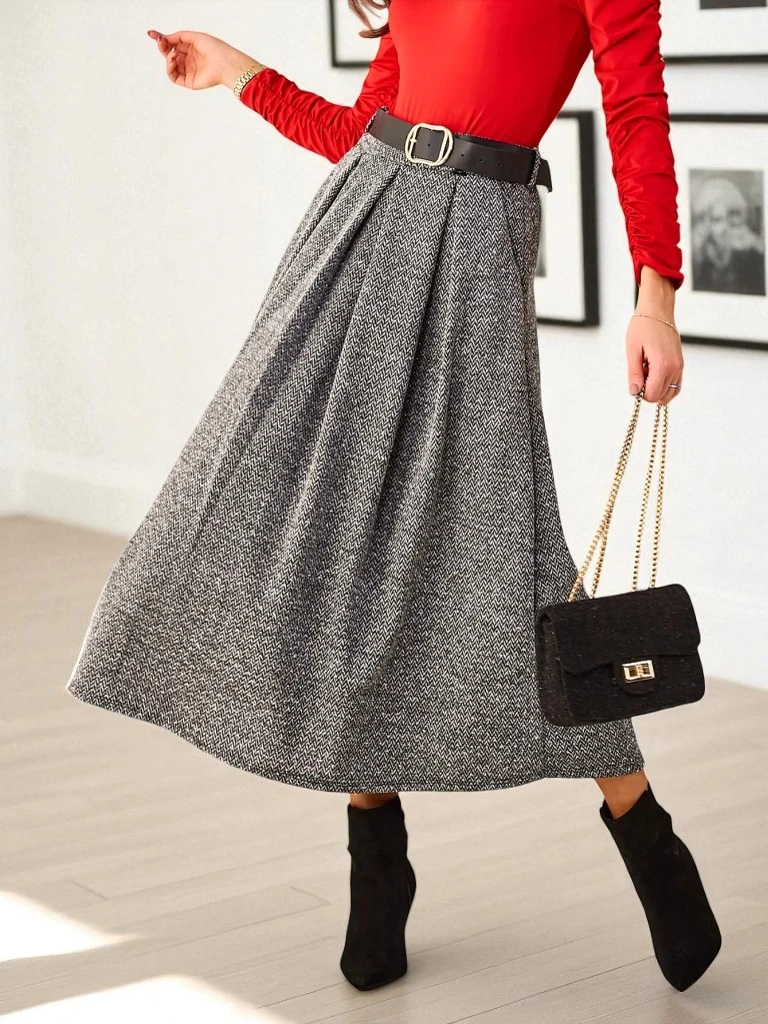 Royalfashion Kvinnor's midi kjol