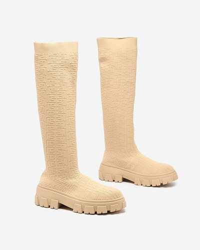 Royalfashion Beige women's patterned boots Helipea