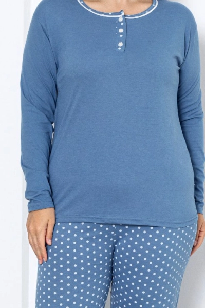 Royalfashion Naiste Puuvillane 2-osaline Polka Dot Öösärk PLUS SIZE