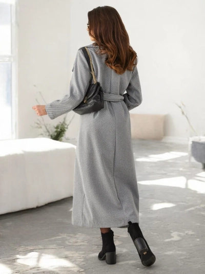 Royalfashion Naiste Maxi Mantel sidumislindiga