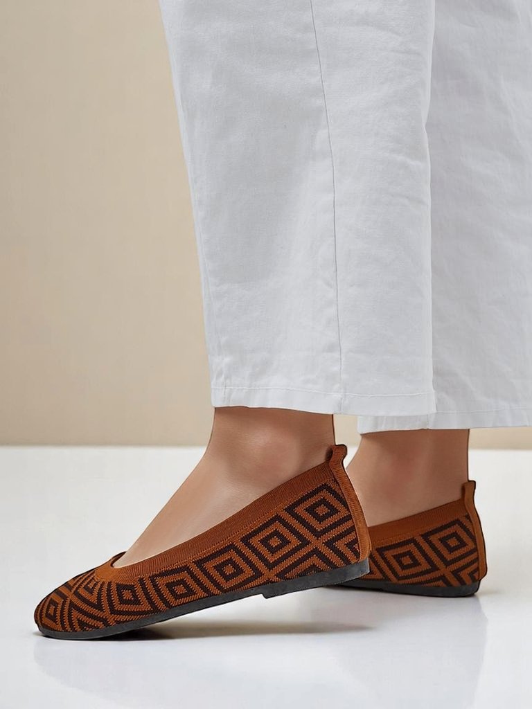 Royalfashion Женские тканевые балетки с геометрическим принтом Metric